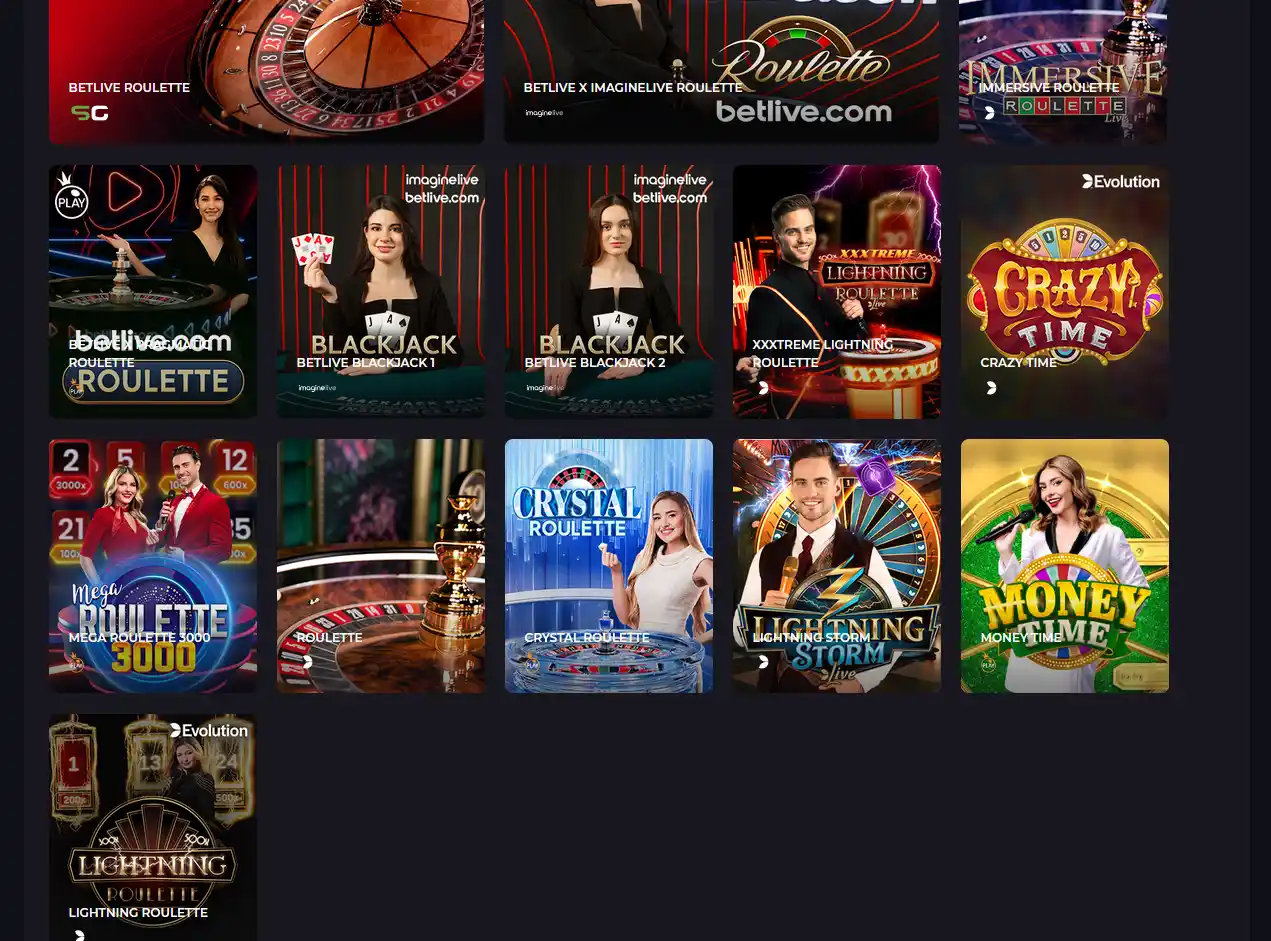 BetLive Casino – živé kasino s dealery